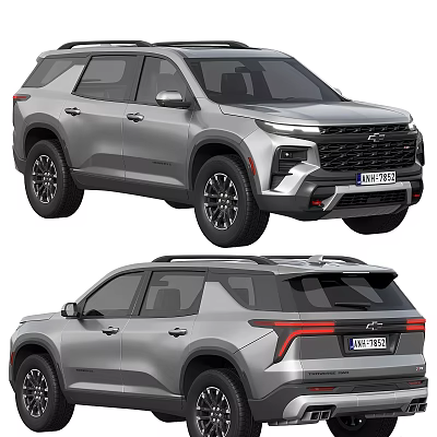 Silver SUV Car With Modern Design Sporty Look And Front Rear View 3d model