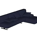 Navy Blue Fabric Sectional Sofa With Comfortable Cushions And Soft Modular Design 3d model