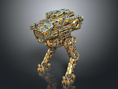 3D Rendered Mechanical Robot With Multi Legged Structure And Camouflage Design 3d model