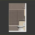 Modern Bathroom Interior With Bathtub Shower Toilet Sink Vanity And Mirror Cabinet