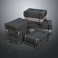 Heavy Duty Stacked Black Equipment Cases For Secure Storage And Transport