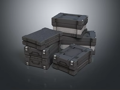 Heavy Duty Stacked Black Equipment Cases For Secure Storage And Transport 3d model