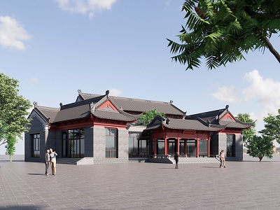 Chinese-style ancient public buildings 3d model