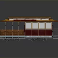 Vintage San Francisco Tram Model With Yellow Red Wooden Structure And Windows