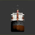 Modern Bulk Cargo Ship Water Transport with Open Deck Holds and Upper Superstructure Design 3d model