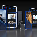 Modern Michelin Tire Display Showcase With Illuminated Stands And Product Screens