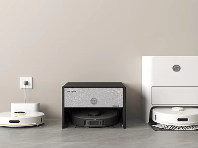 Smart Day to Day Appliances Robotic Vacuum Cleaners with Charging Bases and Modern Design 3d model