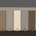 Modern Interior Design With Various Colored Wooden Wall Panels And Decorative Balls