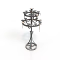 Classic Multi Tiered Metal Candle Lighting Fixture Combination With Decorative Hanging Pendants