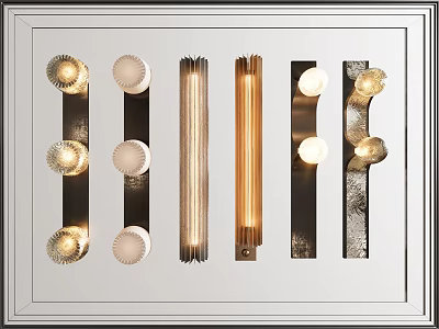 Stylish Modern Wall Lamps With Various Designs Metal Frames And Warm Light 3d model