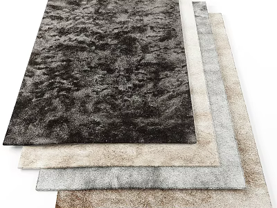 Soft Plush Dark Grey Beige Light Grey Brown Square Rugs Modern Textured for Interior Decoration 3d model