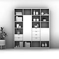 Modern Bookcase Locker 3d model