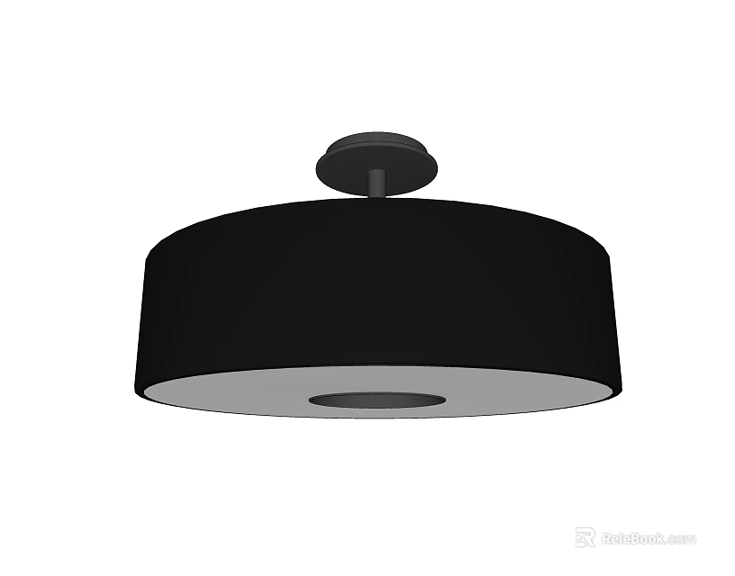 Modern Black Round Chandelier With Minimalist Design And Simple Structure For Ceiling Lighting 3d model