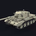 Light Colored Military Tank With Long Gun Barrel Tracks And Turret Equipment