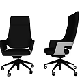 Modern Black Office Chair With High Back Design And Swivel Casters
