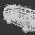 Yellow Vintage Retro Van with Roof Rack and Classic Exterior Design