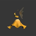 Elegant Yellow Clothes With Halter Top Skirt And Dragonfly Wings Design
