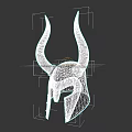Vintage Horned Metal Helmet With Decorative Horns And Rivet Details