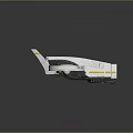White Sci Fi Aircraft With Dual Large Propellers Yellow Accents And Streamlined Body