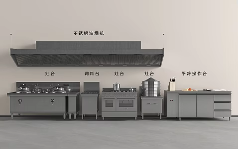 Modern kitchen equipment 3d model