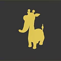 Shiny Golden 3D Rendered Cartoon Animal Character for Game and Movie Projects