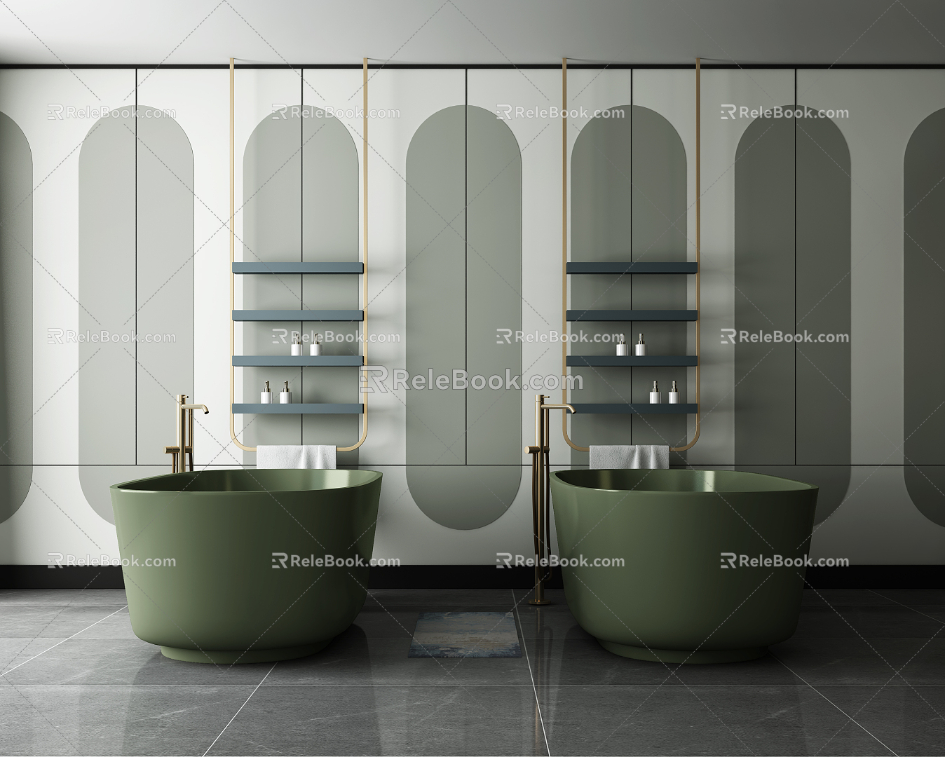 Light Luxury Bathtub Towel Rack Combination 3d model