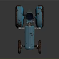 Vintage Blue Tractor With Rusty Wheels And Classic Retro Design 3d model