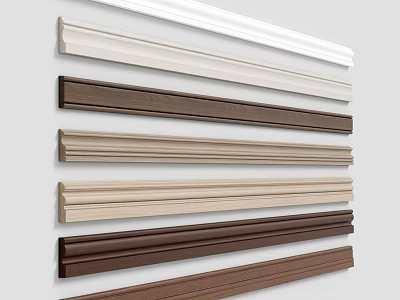 Various Colored Decorative Trim Styles For Interior Wall Decoration 3d model