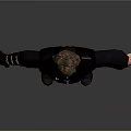 Game Movie Male Character with Dark Robe Belt Tall Boots and Gloves in Standing Pose