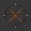 Other Circular Mechanical Structure With Orange Spokes Black Frame And Gray Supports 3d model