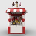 LEGO toy blocks ice cream house shop shop 3d model