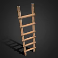 Ladder Wooden Ladder Climbing Ladder Woodworking Ladder Wooden Ladder Retro Ladder Old Ladder Broken Ladder Low Face Number Low Mold Simple Mold Video Level Super Realistic 3d model