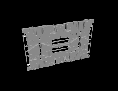 Gray 3D Structural Frame Component With Multiple Holes And Design Details 3d model