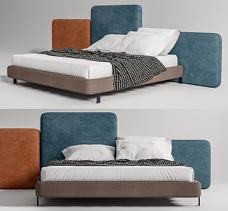 Modern Double Bed 3d model