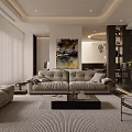 Modern Soft Fabric Sofa And Coffee Table Set For Elegant Minimalist Luxury Living Room