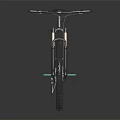Black Mountain Bike With Modern Design Large Tires And Orange Front Fork
