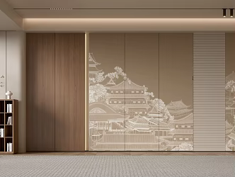 Middle Ancient Living Room Sofa Background Wall Modern Silent Style Living Room Middle Ancient Style Background Wall Middle Ancient Style Living Room 3d model
