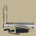 Premium Pilates Equipment Set Including Reformer Bed With Spring Straps Exercise Mat And Accessories