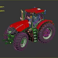 Red Tractor With Large Tires Modern Cab And Sleek Exterior Design