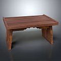Rustic Solid Wood Table With Natural Grain And Sturdy Carved Legs