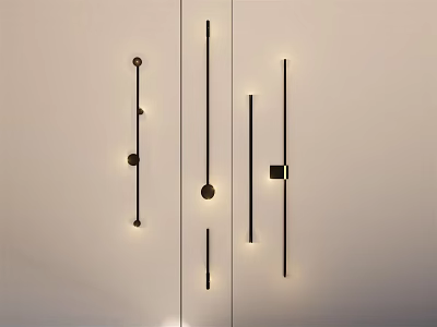 Contemporary Wall Lamps With Slim Black Linear Design And Minimalist Lighting Style 3d model