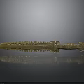Golden Ancient Dagger with Intricate Carved Patterns on Blade and Decorated Hilt