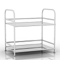 Silver Metal Two Tier Kitchen Storage Rack with Sturdy Handles for Organizing 3d model