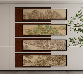 New Chinese Style Decorative Hanging Painting 3d model