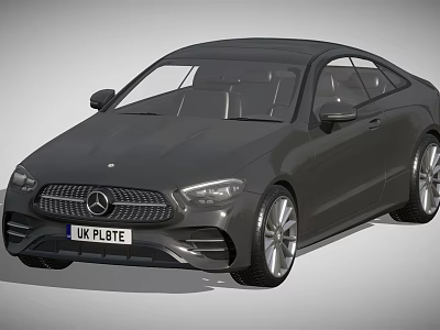Sleek Black Mercedes Coupe Featuring Modern Design And UK License Plate 3d model