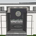 Traditional Courtyard Garden Entrance With Intricate Patterns Circular Emblem And Stone Steps