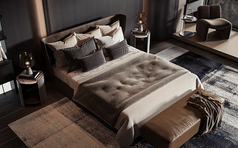 Style Commodity Bed 3d model