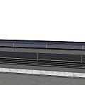 Residential Building Balcony With Glass Doors Gray Tiled Floor And Green Mountain View