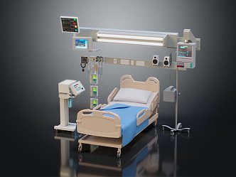 Modern Hospital Bed Medical Bed Operation Bed Push Bed 3d model