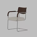 Modern Minimalist Single Chair With Wooden Backrest Armrests And Metal Frame